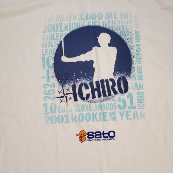 NEW Seattle Mariners Ichiro #51 SGA white short sleeve shirt size XL Rookie 2005 - Picture 2 of 4